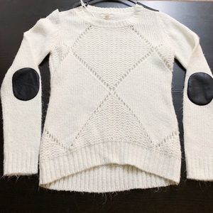 Pink.Rose sweater with leather patches